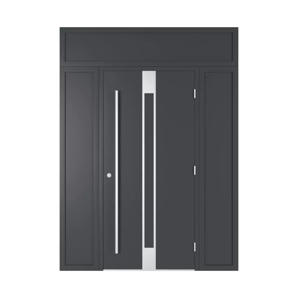 Porte avec imposte pleine portes-dentree modeles dindecor 6132-black  