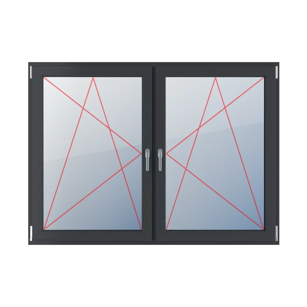 Incliner et tourner à gauche, incliner et tourner à droite fenetres type-de-fenetre double-vantail division-horizontale-symetrique-50-50  