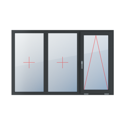 Vitrage fixe dans le cadre, articulé avec une poignée sur le côté gauche fenetres type-de-fenetre triple-vantaux division-horizontale-symetrique-33-33-33 vitrage-fixe-dans-le-cadre-articule-avec-une-poignee-sur-le-cote-gauche 