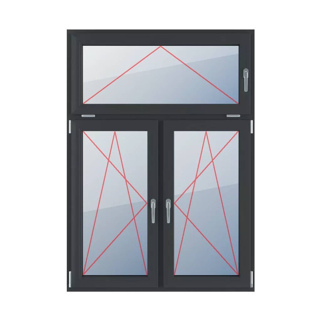 Inclinez avec une poignée à droite, inclinez et tournez à gauche, inclinez et tournez à droite fenetres type-de-fenetre triple-vantaux division-verticale-asymetrique-30-70  