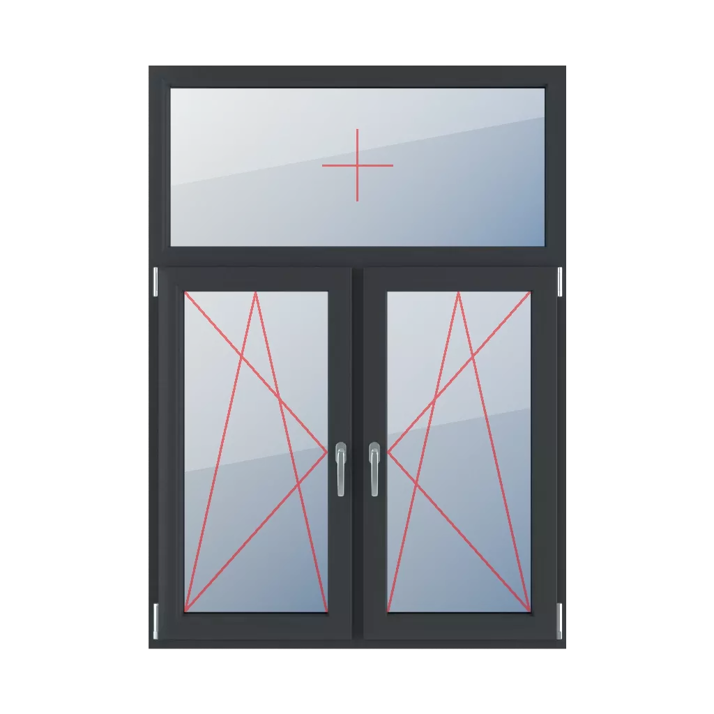 Vitrage fixe dans le cadre, basculer et tourner à gauche, basculer et tourner à droite fenetres type-de-fenetre triple-vantaux division-verticale-asymetrique-30-70  