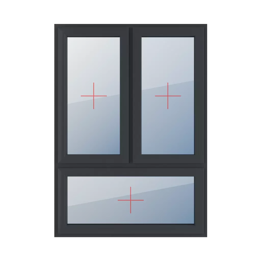 Vitrage fixe dans le châssis fenetres type-de-fenetre triple-vantaux division-verticale-asymetrique-70-30  