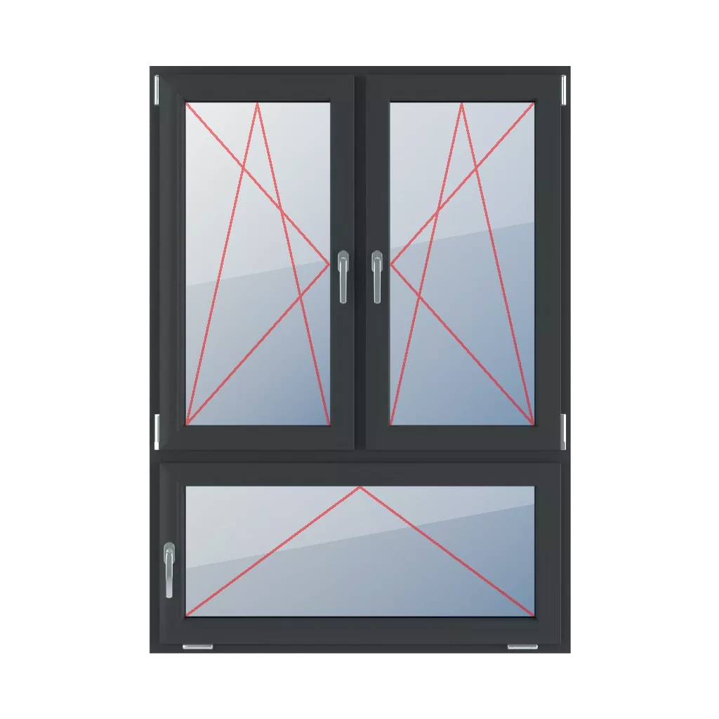 Inclinez et tournez à gauche, inclinez et tournez à droite, inclinez avec la poignée à gauche fenetres type-de-fenetre triple-vantaux division-verticale-asymetrique-70-30  