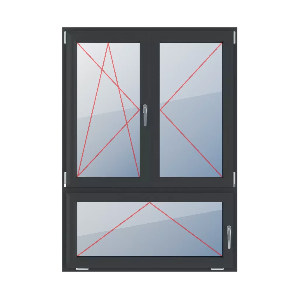 Inclinez et tournez à gauche, tournez à droite, poteau mobile, inclinez avec une poignée à droite fenetres type-de-fenetre triple-vantaux division-verticale-asymetrique-70-30-avec-un-poteau-mobile  