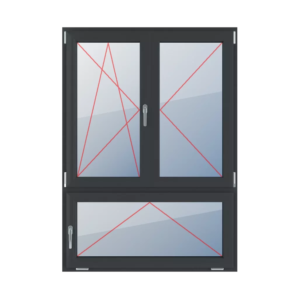 Inclinez et tournez à gauche, tournez à droite, poteau mobile, inclinez avec une poignée à gauche fenetres type-de-fenetre triple-vantaux division-verticale-asymetrique-70-30-avec-un-poteau-mobile  