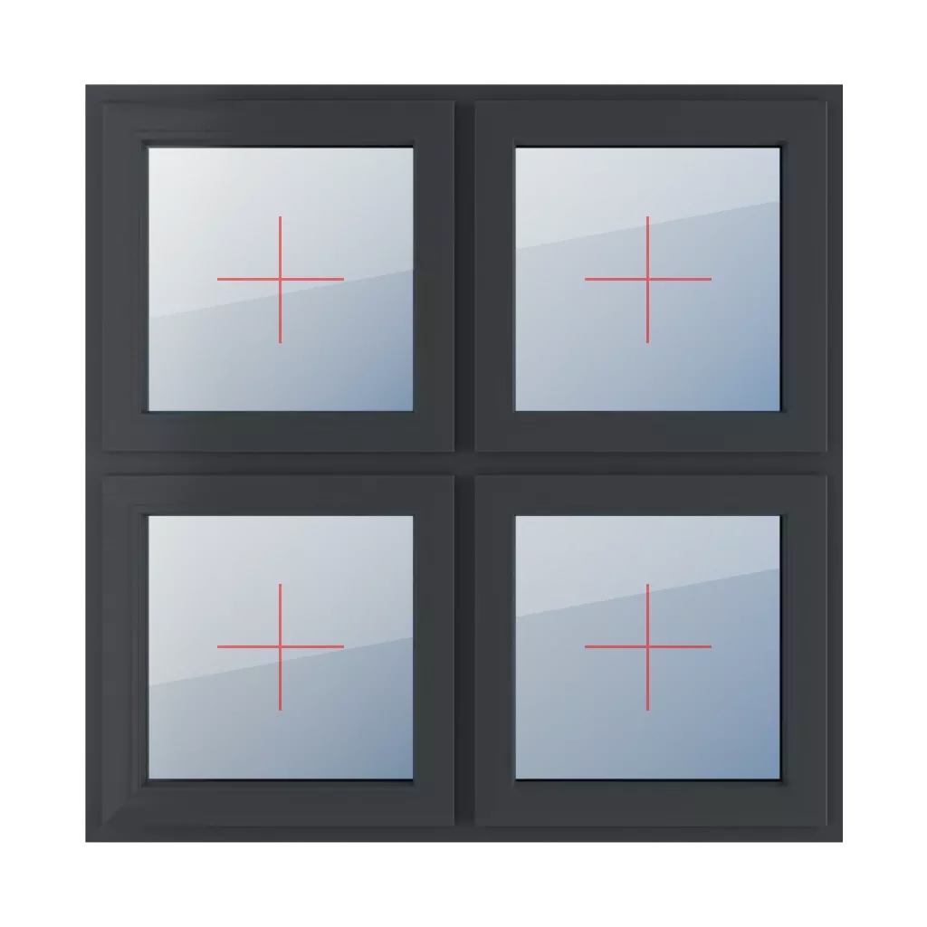 Vitrage fixe dans le châssis fenetres type-de-fenetre quatre-vantaux division-horizontale-symetrique-50-50  