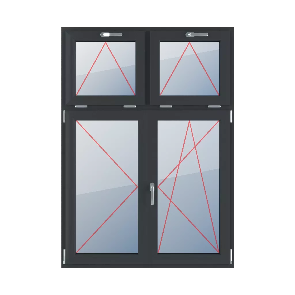 Inclinaison avec une poignée en haut, virage à gauche, poteau mobile, virage à droite et inclinaison fenetres type-de-fenetre quatre-vantaux division-verticale-asymetrique-30-70-avec-un-poteau-mobile inclinaison-avec-une-poignee-en-haut-virage-a-gauche-poteau-mobile-virage-a-droite-et-inclinaison 