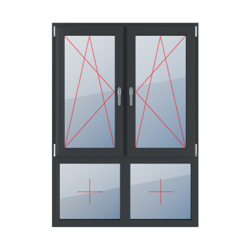 Basculer et tourner à gauche, basculer et tourner à droite, vitrage fixe dans le cadre fenetres type-de-fenetre quatre-vantaux division-verticale-asymetrique-70-30 basculer-et-tourner-a-gauche-basculer-et-tourner-a-droite-vitrage-fixe-dans-le-cadre-2 