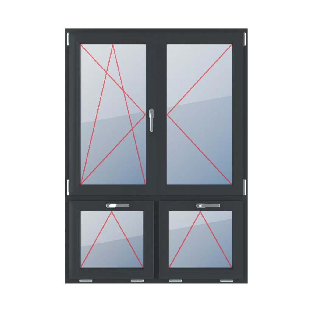 Inclinez et tournez à gauche, tournez à droite, poteau mobile, inclinez avec une poignée en haut fenetres type-de-fenetre quatre-vantaux division-verticale-asymetrique-70-30-avec-un-poteau-mobile  