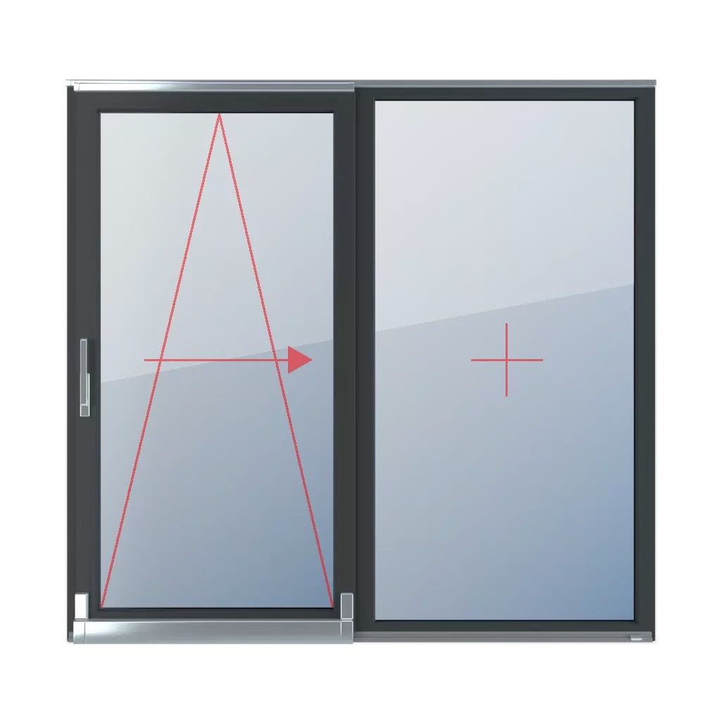Inclinaison et coulissement à droite, vitrage fixe dans le cadre fenetres type-de-fenetre portes-fenetres-coulissantes-et-coulissantes-psk double-vantail  