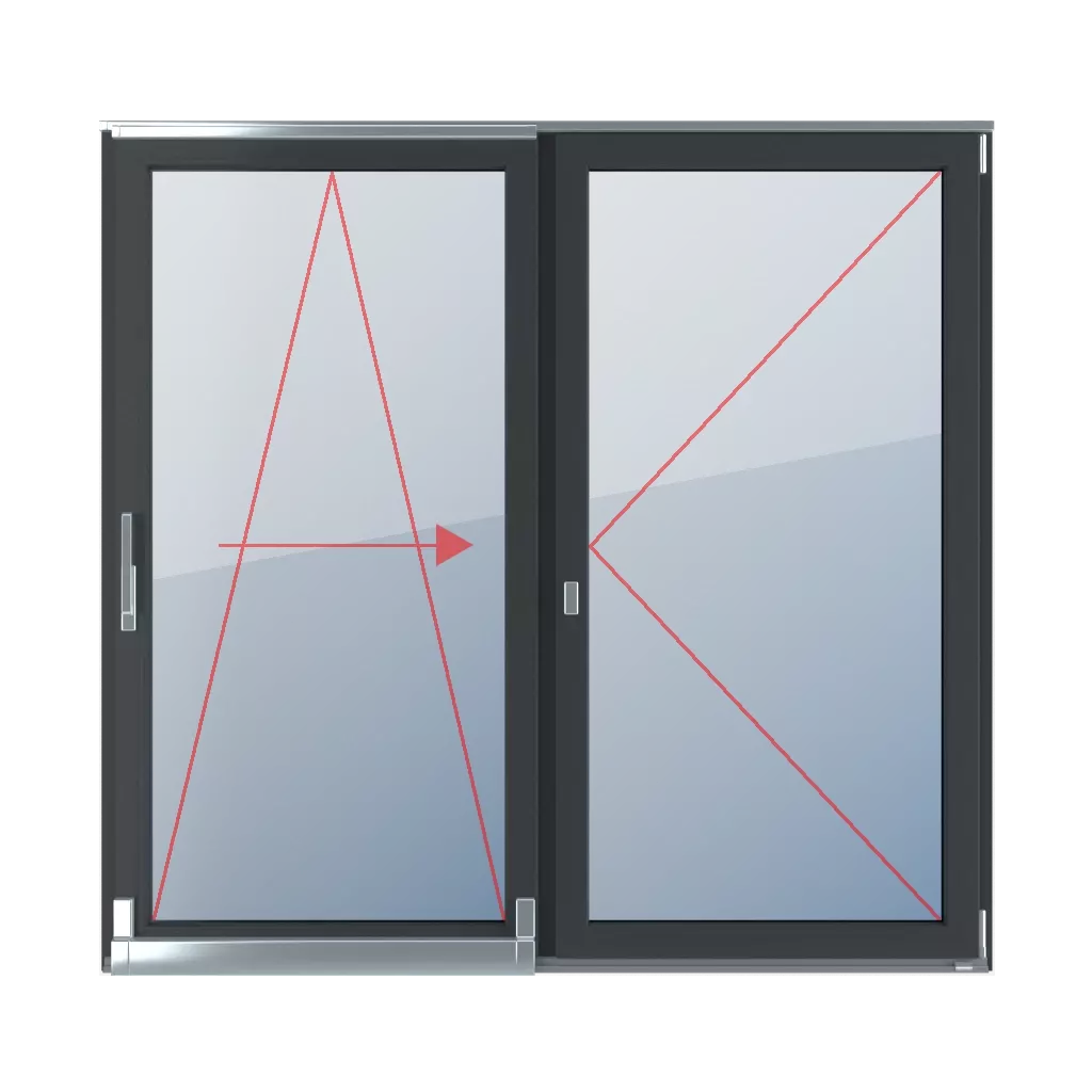 Inclinez et glissez à droite, tournez fenetres type-de-fenetre portes-fenetres-coulissantes-et-coulissantes-psk double-vantail  